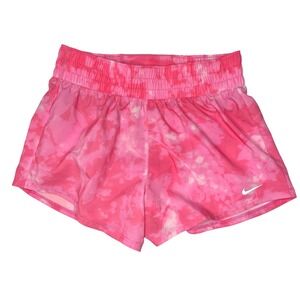 Nike Dri-FIT Pink Tie Dye Running Shorts Womens Small Cloud Print Athletic Gym